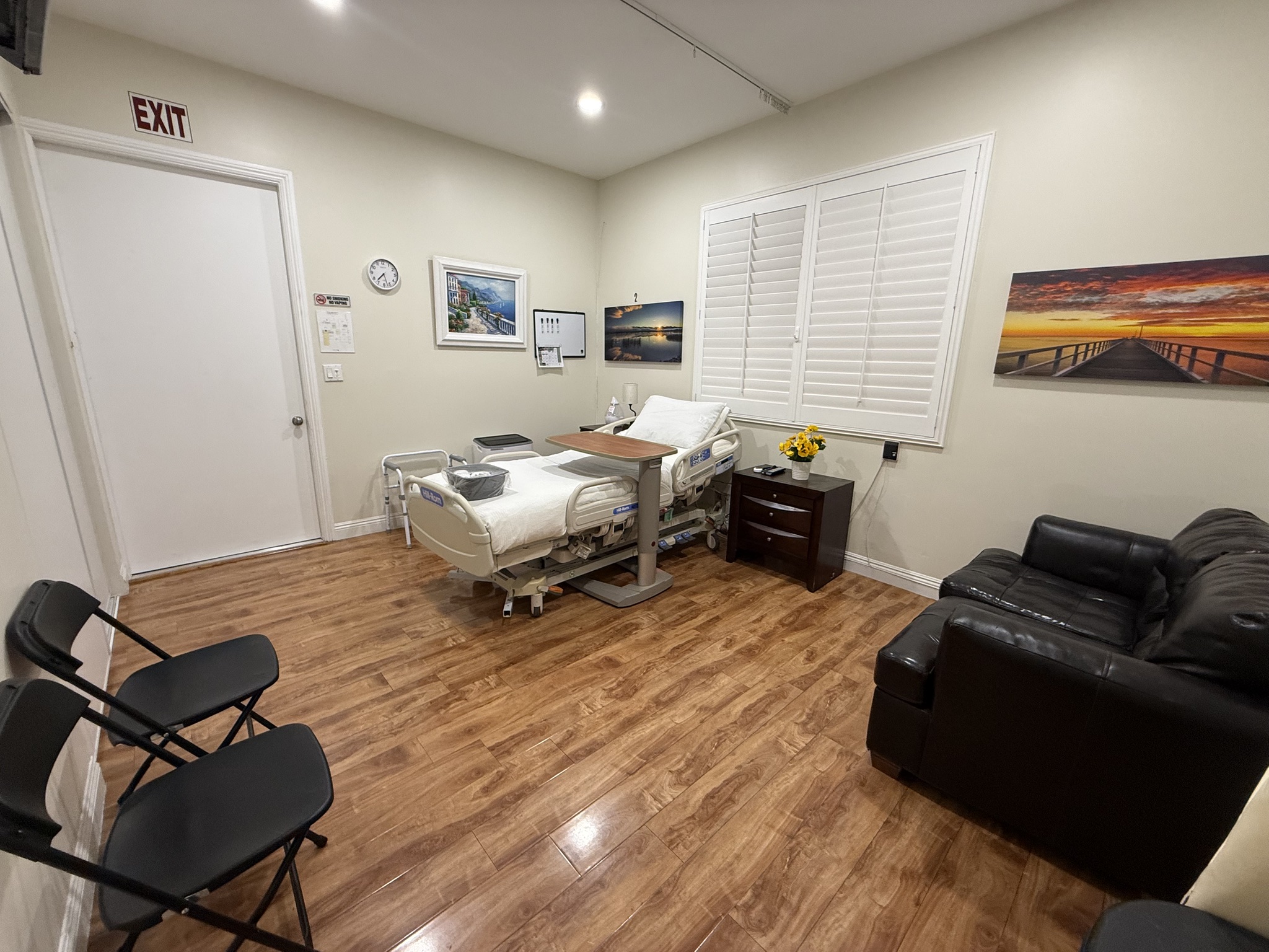 Patient room with Stryker bed