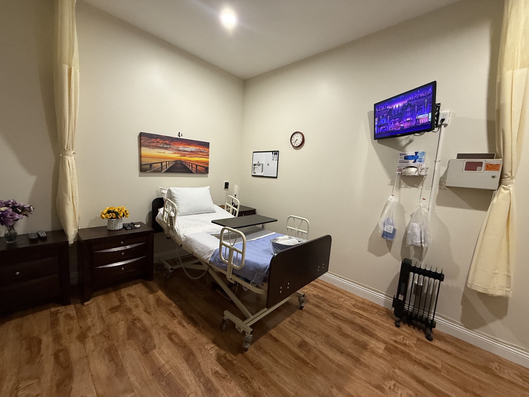 Semi-private room with divider