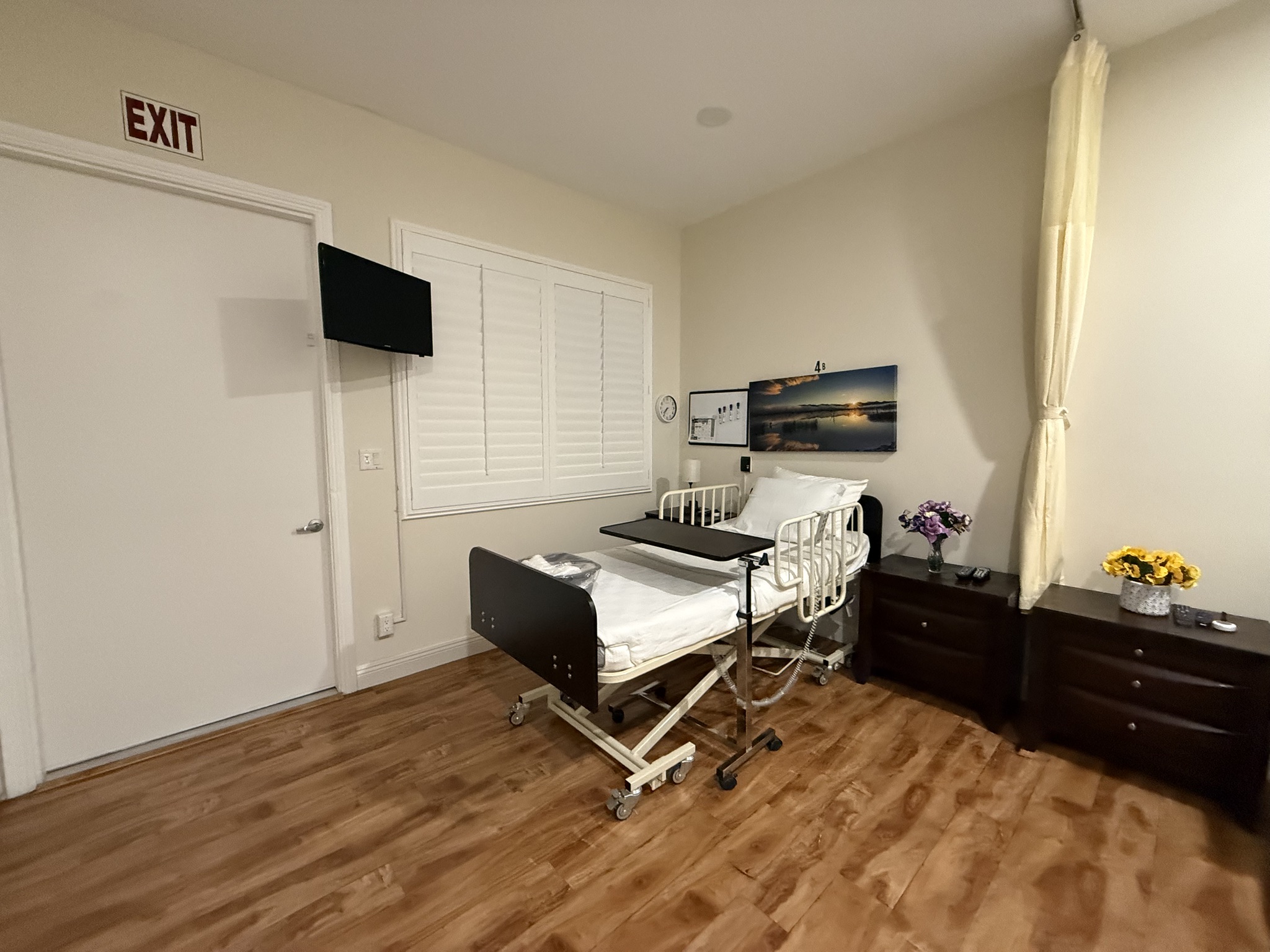 Private room with nightstand