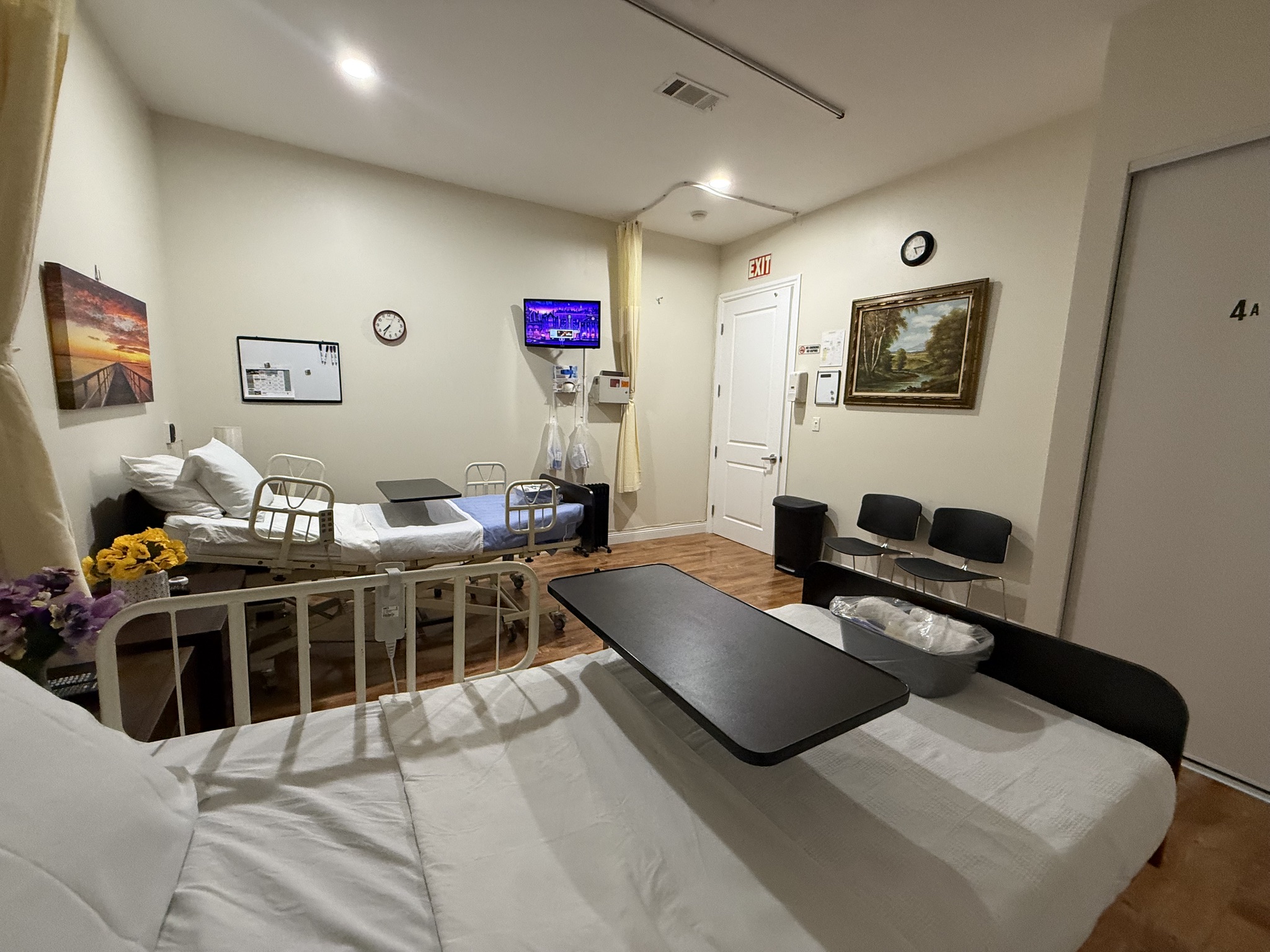 Patient room with Stryker bed close-up