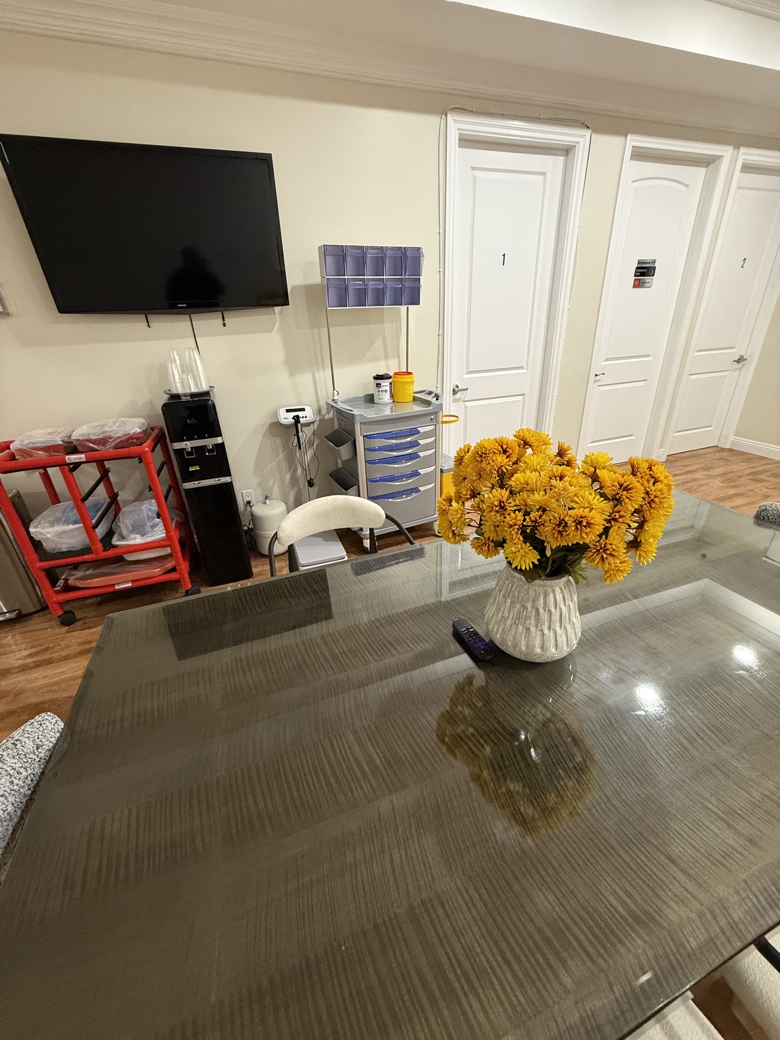Common area with dining table