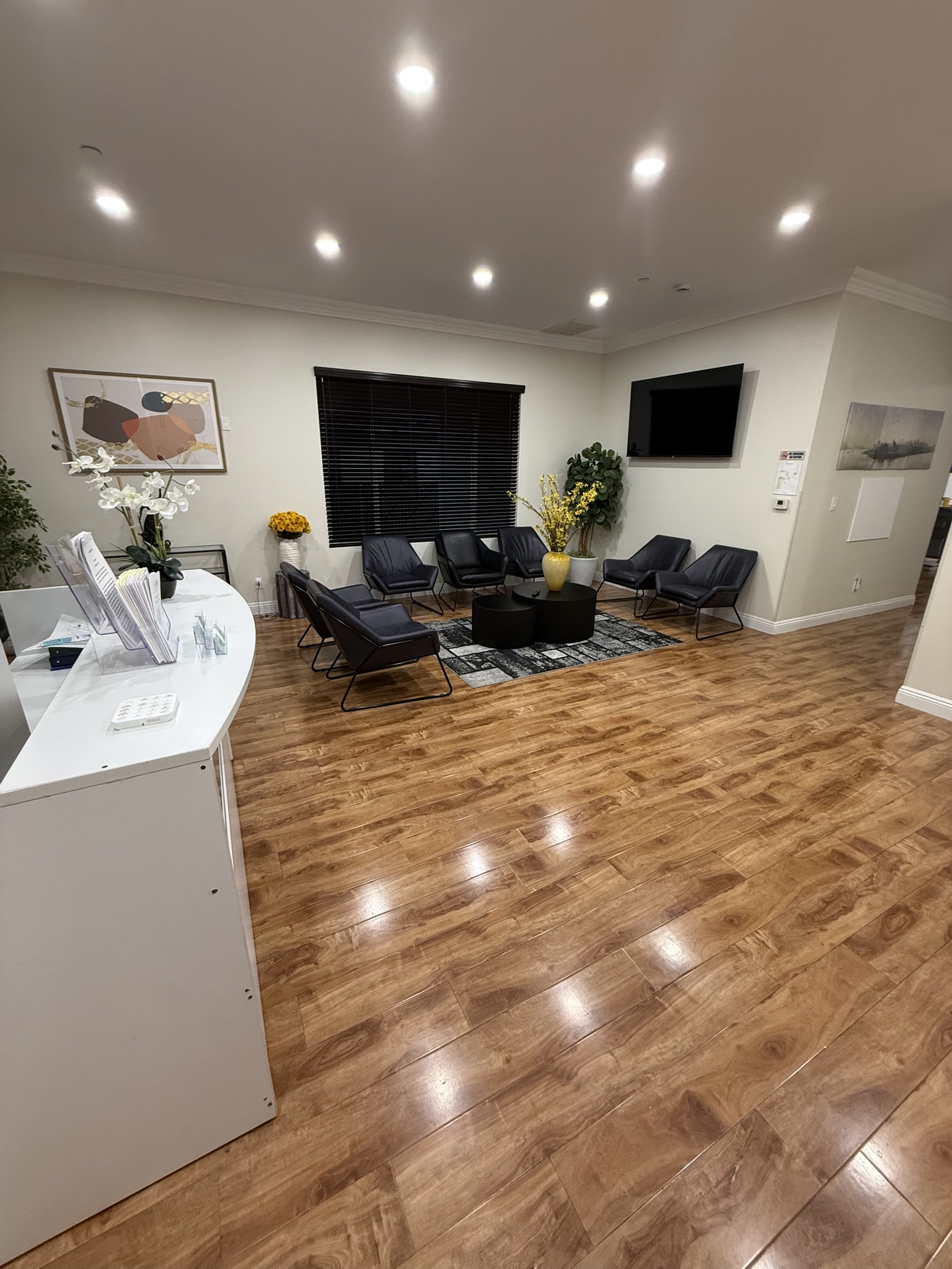 Reception lobby with seating area